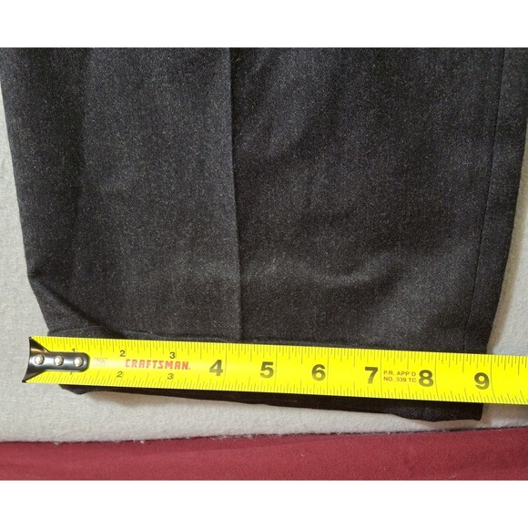 Zignone Dress Pants 35/34 Charcoal Cuffed Wool Cashmere Blend Made in Italy EUC - Picture 4 of 10